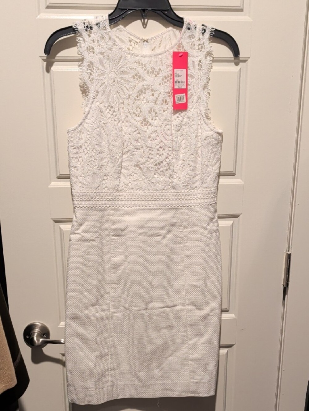 Lilly Pulitzer NWT Sharice Stretch Shift (Size 2) White Lace-Texture Shift Dress
